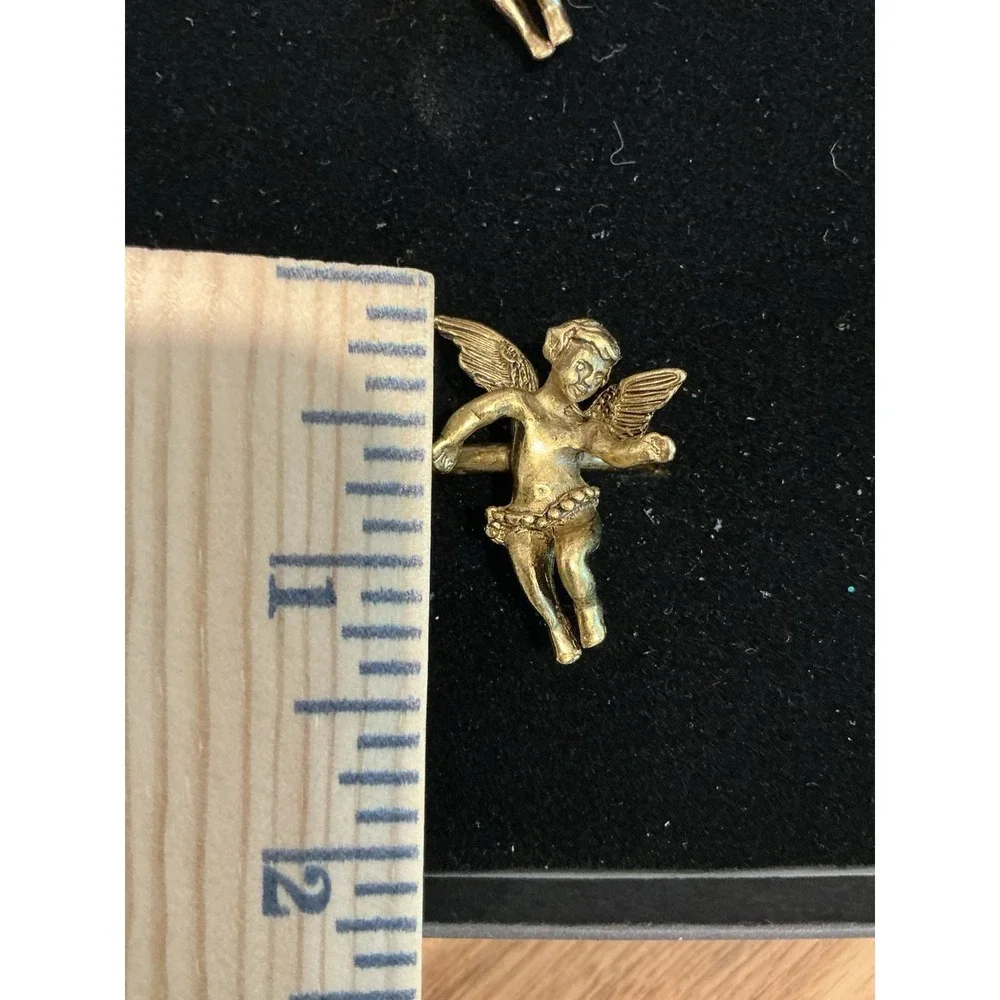 Vintage Gold Tone Cherub Napkin Ring Holders Set‎ Of 4 In Box - Metal?
